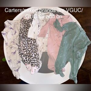 Carter's Baby One Pieces Footies - Purple, White, Pink, Green, Birds, Leopard